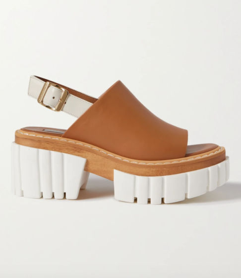 Stella McCartney Emilie Vegetarian Leather Slingback Platform Sandals