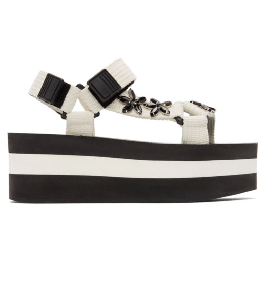 Marni White Embellished Platform Sandals