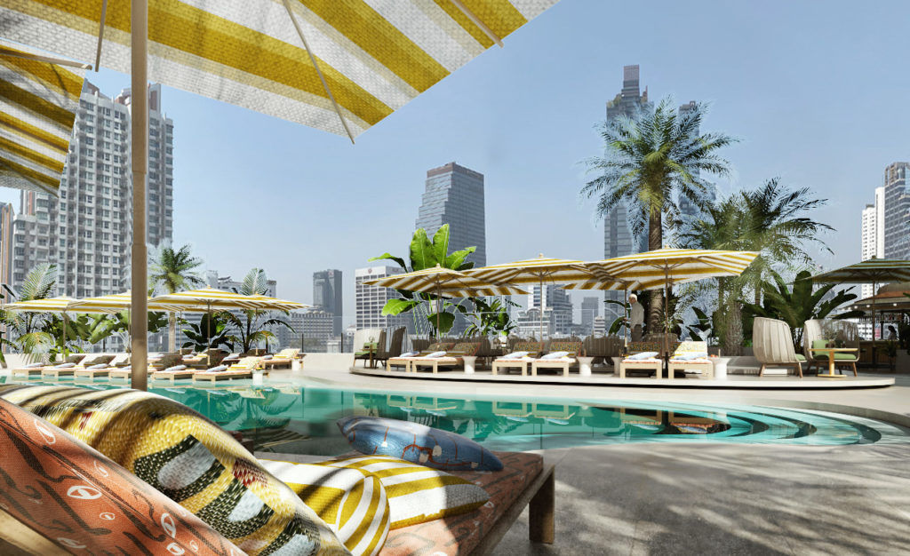 swimming pool at the standard bangkok mahanakhon