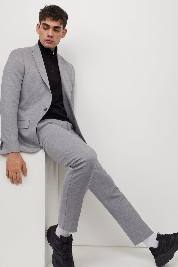 H&M Slim Fit Jersey Suit Trousers 