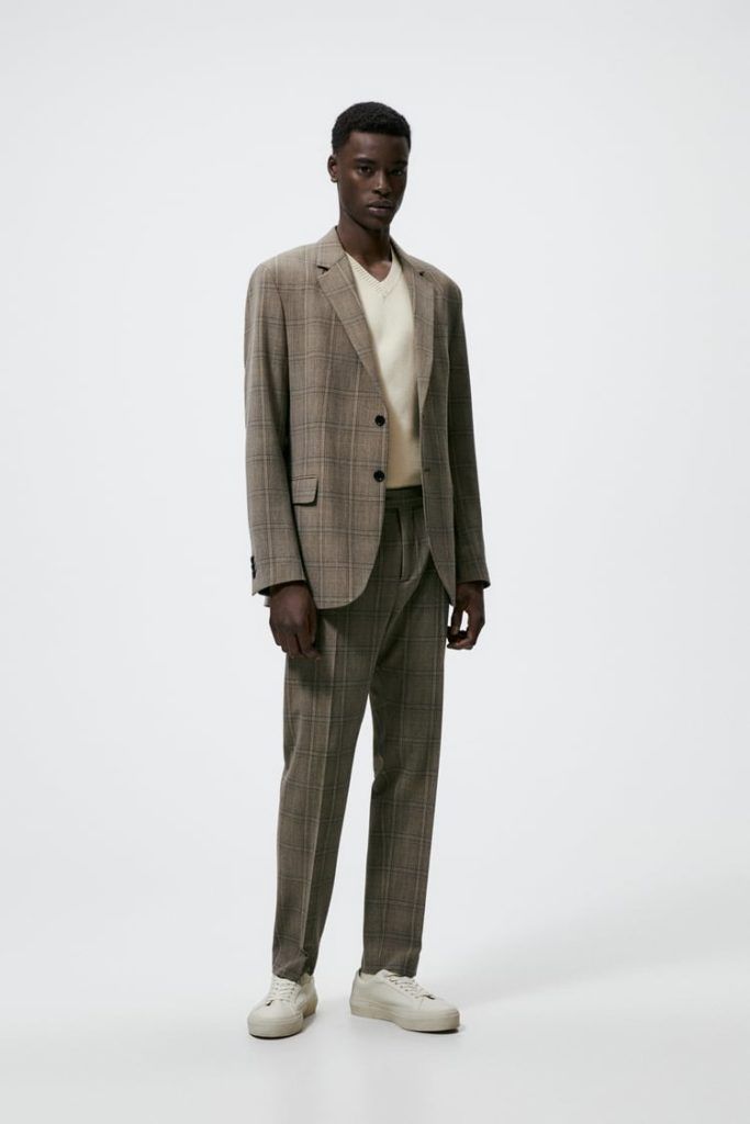 Zara Checker Suit Blazer