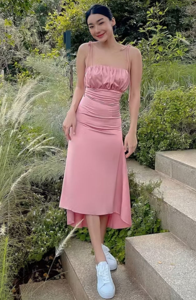 Zara's TikTok-viral pink satin dress is back in white – and it's