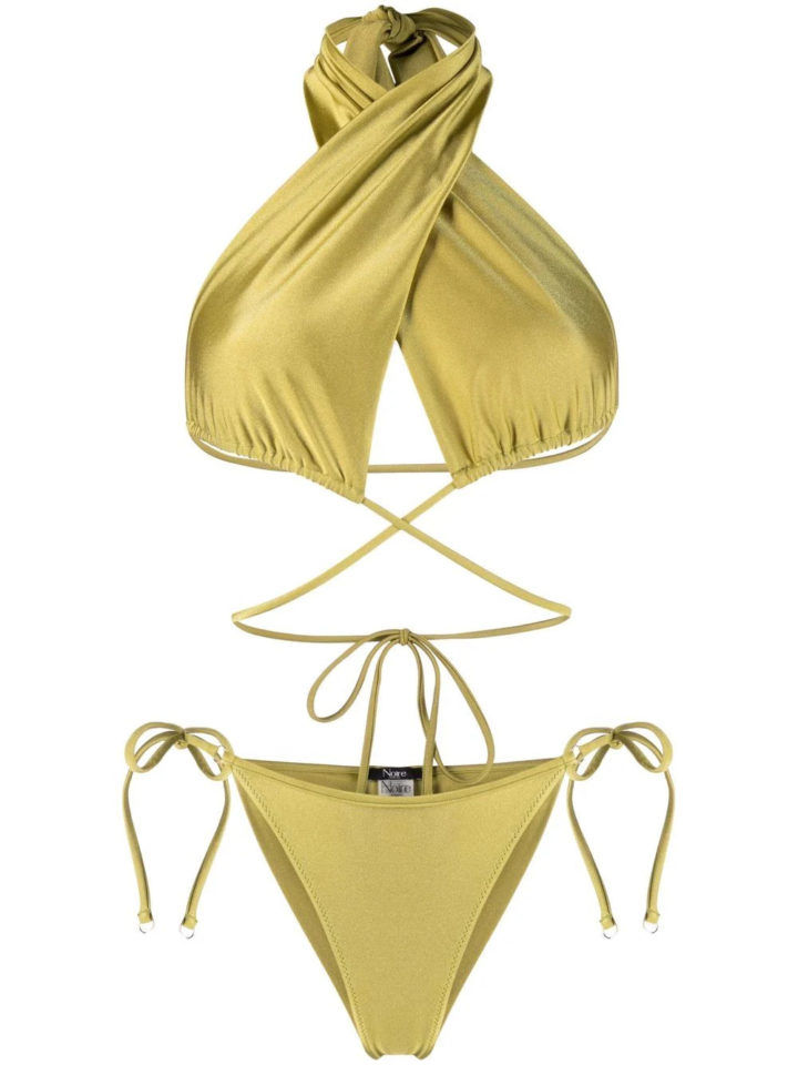 Noire Swimwear Satin-Finish Triangle-Cup Bikini