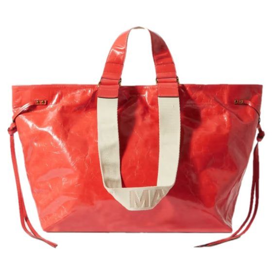 ISABEL MARANT Wardy crinkled patent-leather tote