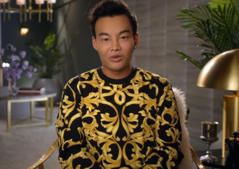 Kane Lim bling empire LV Gold pocket black jacket. What's the name