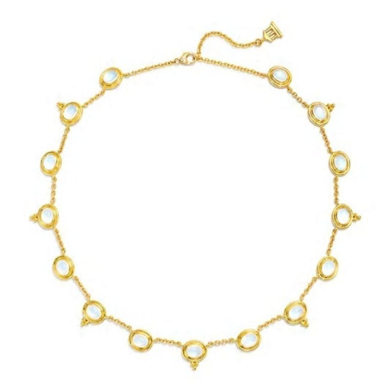 Temple St. Clair Gold & Blue Moonstone Necklace