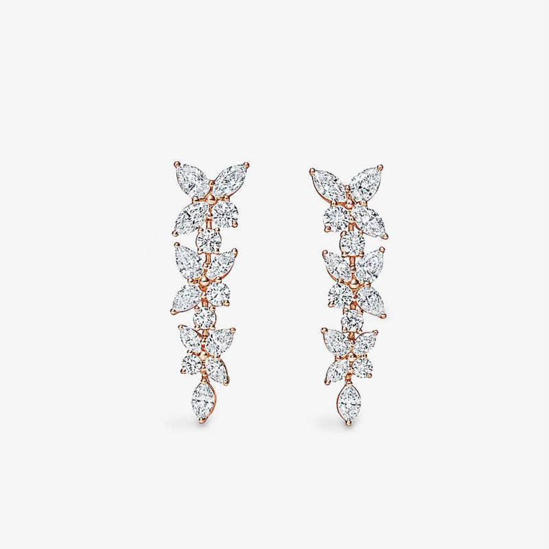 Tiffany & Co Rose Gold & Diamond Earrings