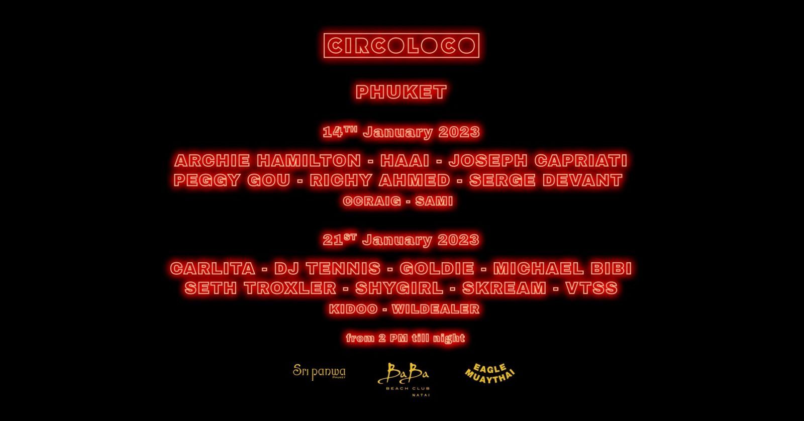 Circoloco Thailand 2023 sees a fantastic lineup this January