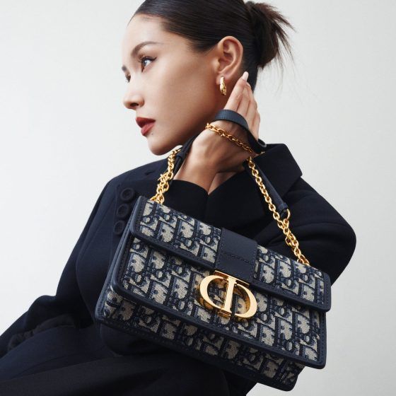 Christian Dior Black Calfskin 30 Montaigne Bag Gold Hardware, 2022 (Very Good)