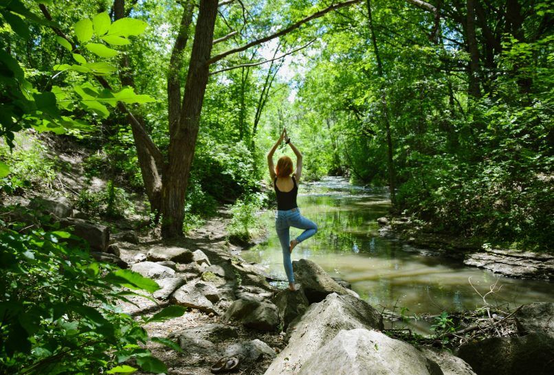 nature bath for mental health wellness yoga