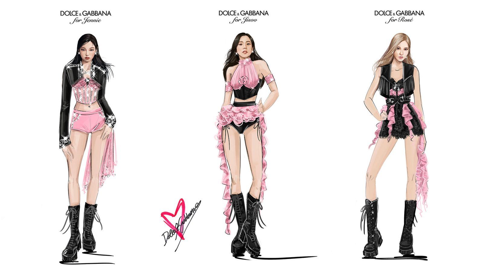 A closer look at the D&G Coachella outfits for Blackpink's Jennie, Jisoo,  and Rosé