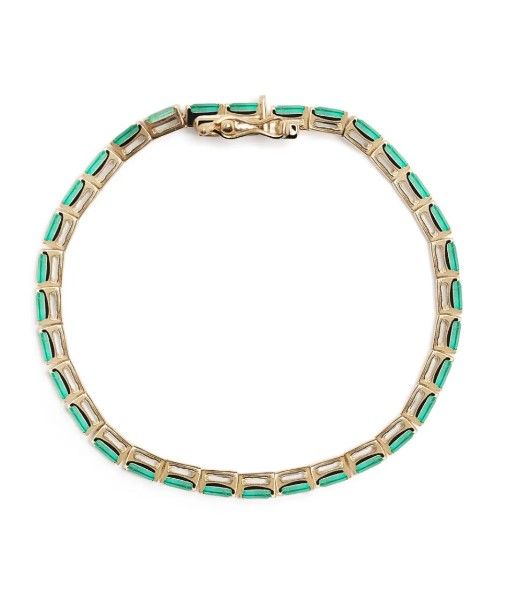 Kolours 14kt yellow gold emerald tennis bracelet