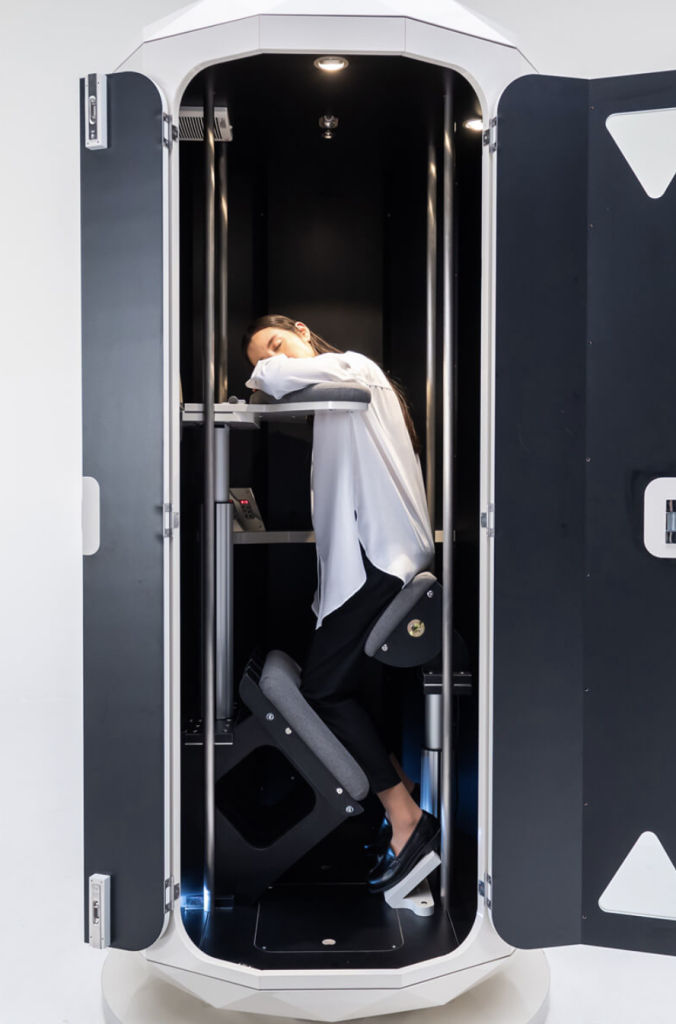 These sleeping pods in Japan let you nap standing up while at work