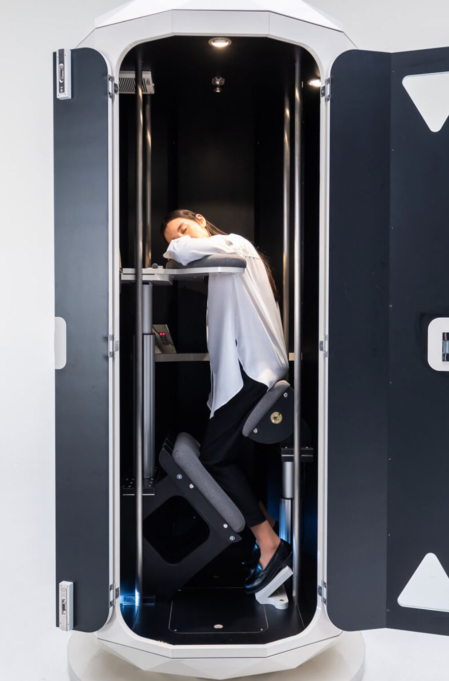 These sleeping pods in Japan let you nap standing up while at work