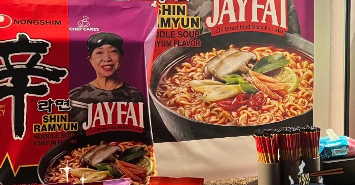 Jay Fai is partnering with Shin Ramyun for their new Tom Yum flavor