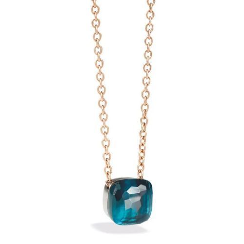 Pomellato 18kt rose gold Iconica blue topaz necklace