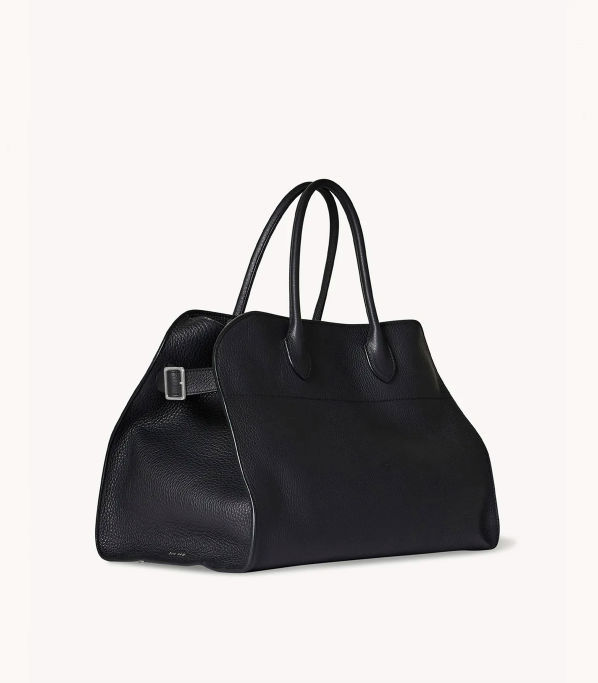 a photo of a black the row margaux bag 