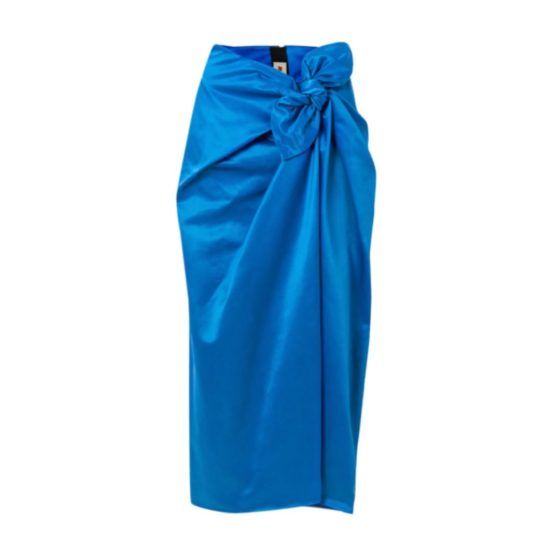Marni wrap-effect cotton and cupro-blend satin midi skirt
