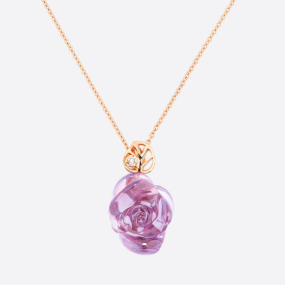 Dior necklace in diamond, amethyst and rose gold