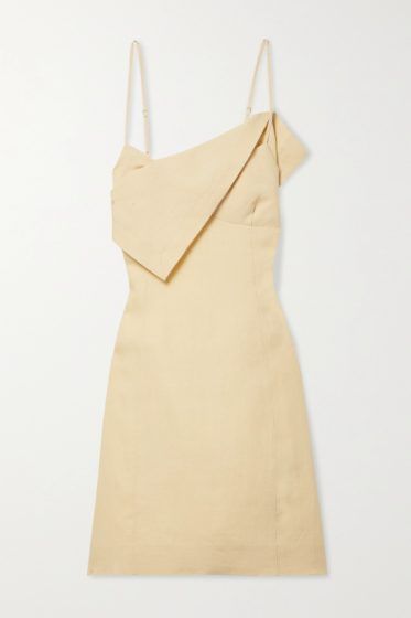 Jacquemus open-back draped linen mini dress