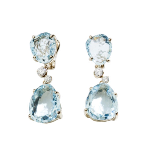 Pomellato 'Bahia' earrings in aquamarine, diamond and white gold