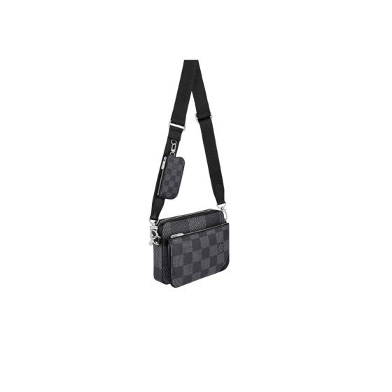 Louis Vuitton Louis Vuitton Flat Messenger Shoulder Bag Gray x