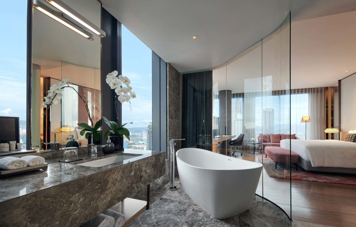 These luxury hotel suites in KL boast bathtubs with a killer view