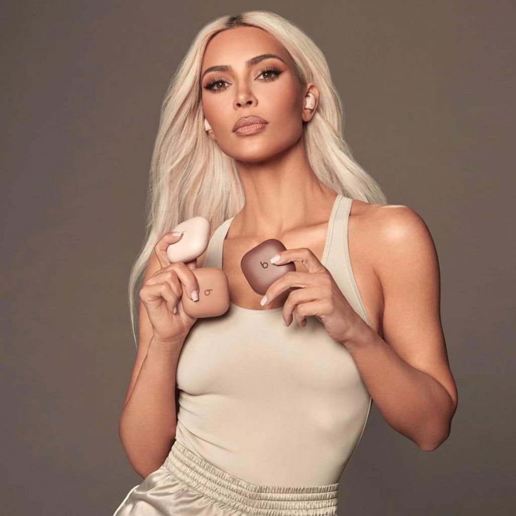 Kim Kardashian elevates the Beats Fit Pro with chic neutral tones
