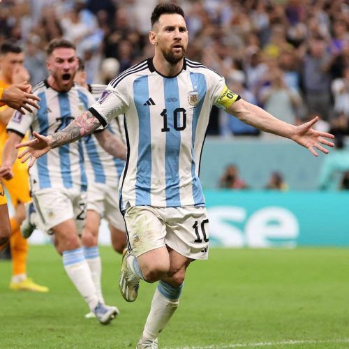 Men's Adidas Argentina National Team Lionel Messi 2022 World Cup Winners  Home Jersey - White/Light Blue - Sports Closet