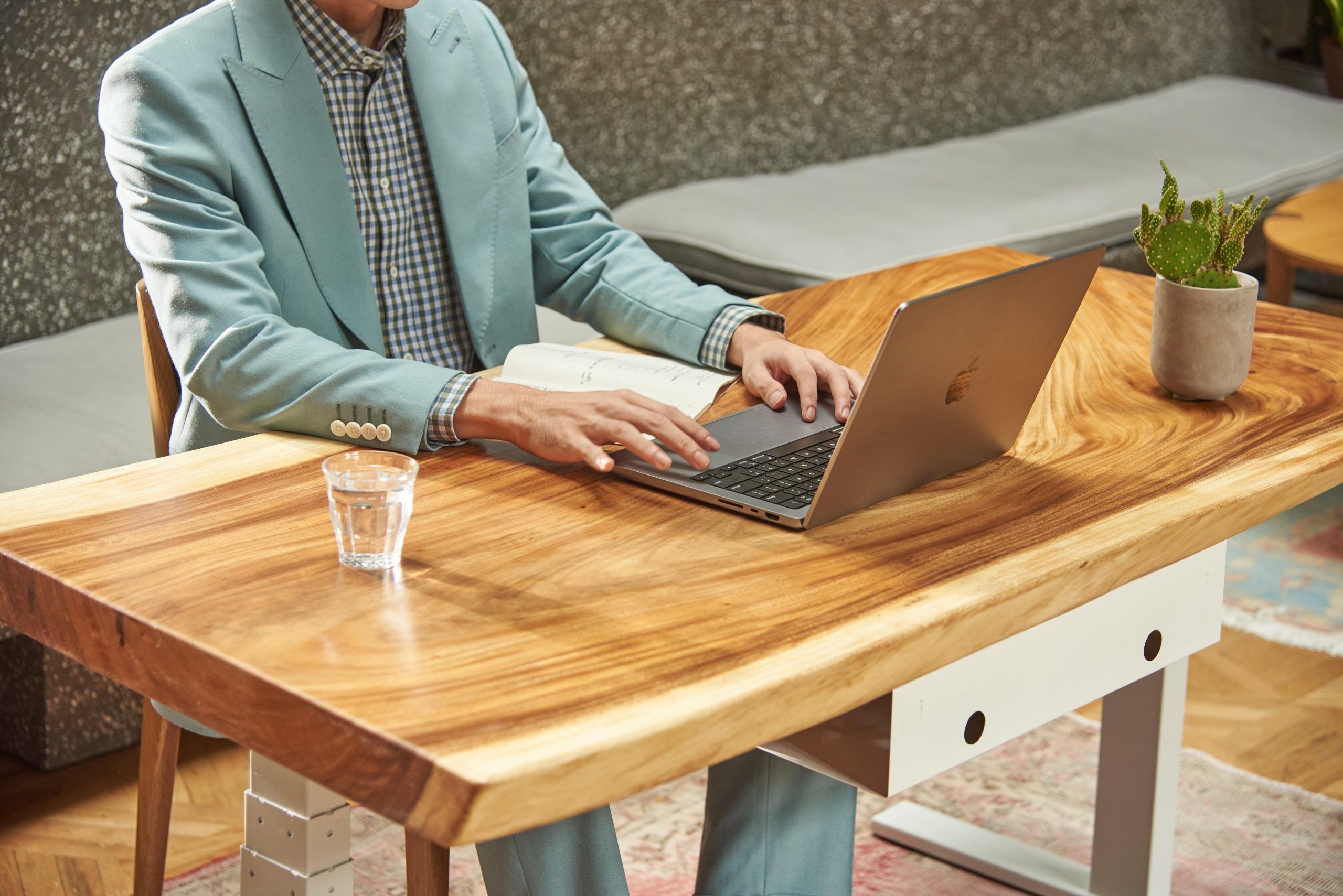 timber standing desk