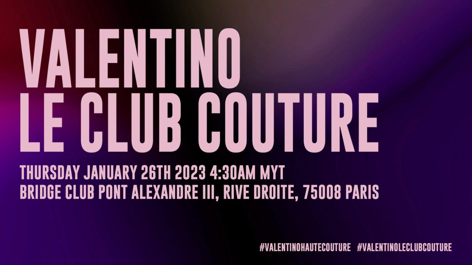 program Majroe har en finger i kagen Watch the Valentino Le Club Couture Spring Summer 2023 show live