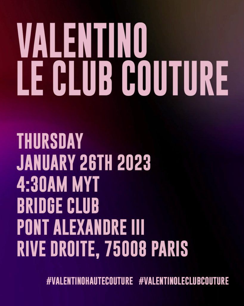 Watch the Valentino Le Club Couture Spring Summer 2023 show live