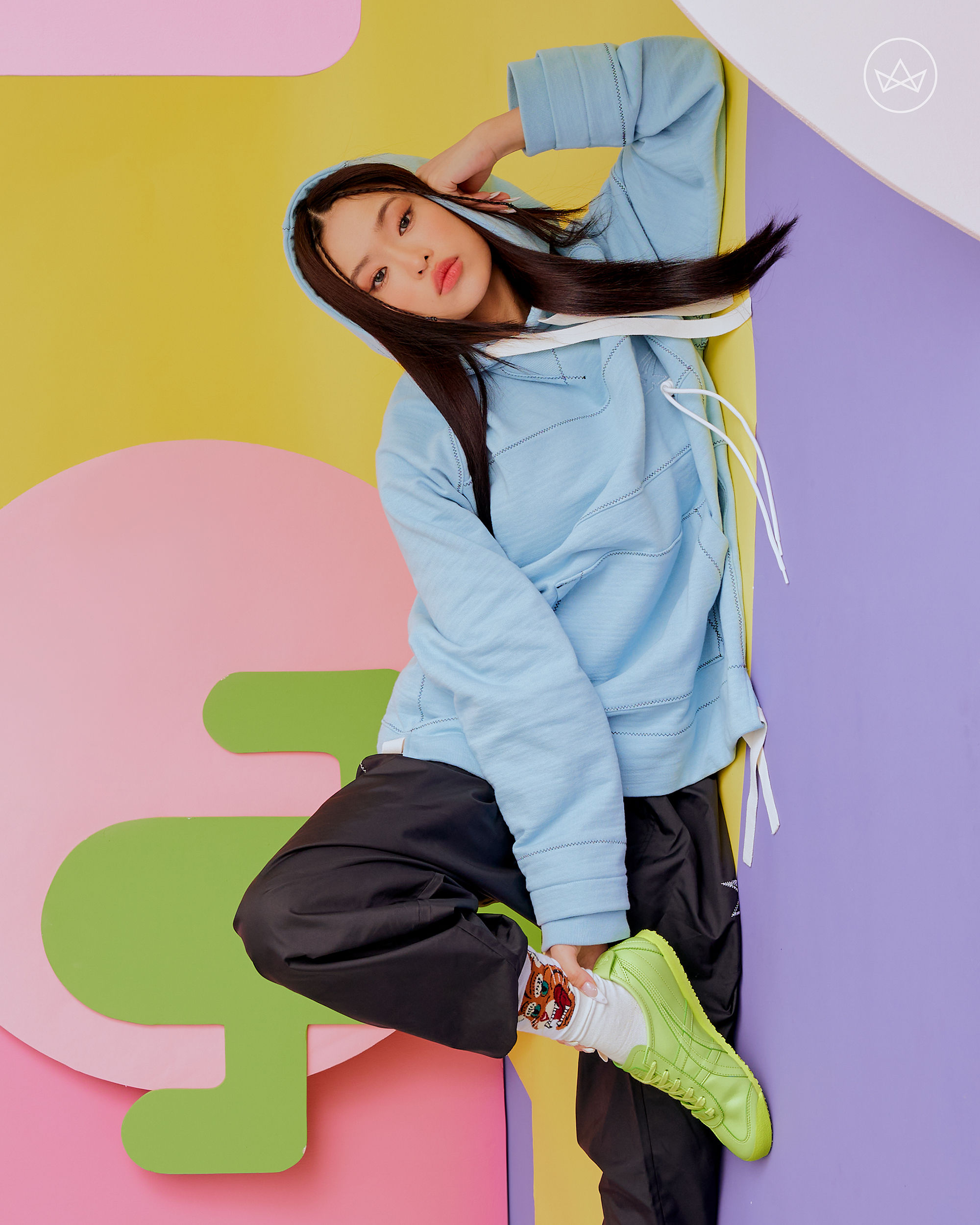 Angel wears the Onitsuka Tiger Spring Summer 2023 Collection and the latest MEXICO 66™ CACTFUL shoes in Green.