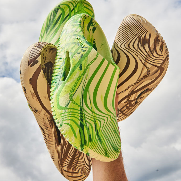 Your basic Crocs have nothing on these trippy Palace Mellow Clogs collab