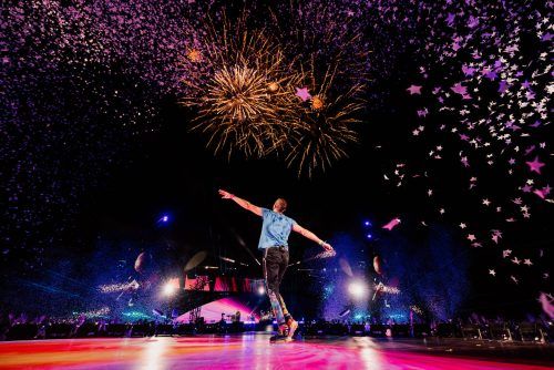 Coldplay Tour 2025 in Singapore at night