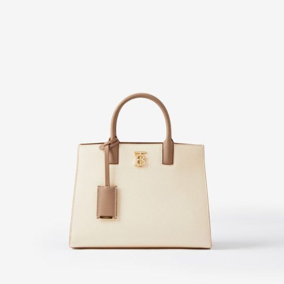 Burberry Mini Frances Two-Tone Grainy Leather Handbag