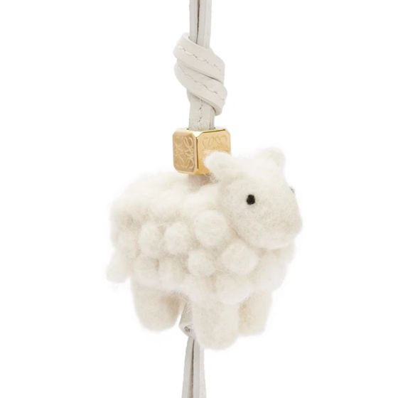 Loewe’s Sheep Charm in Felt and Calfskin
