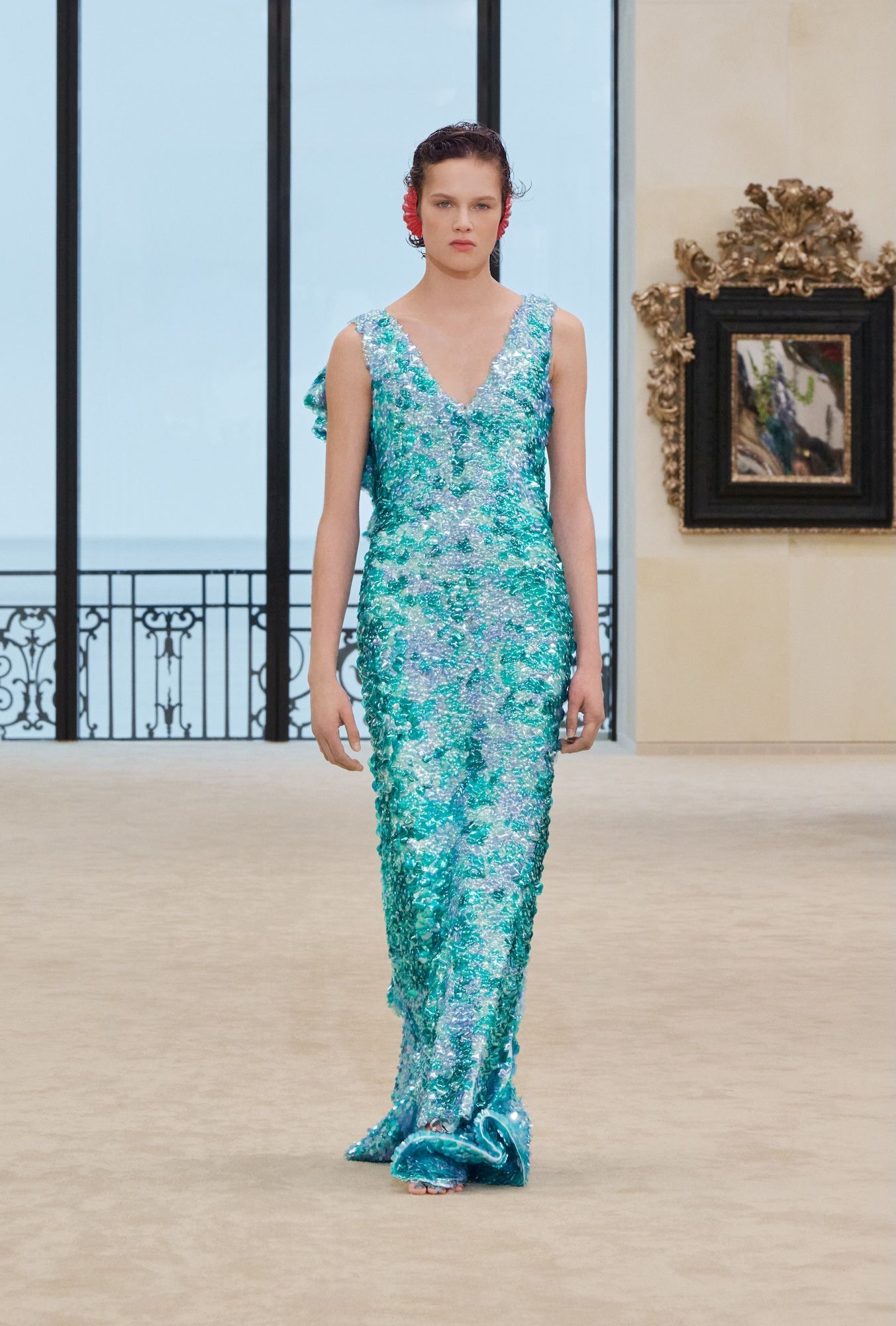 sachin and babi light blue dress Chanel haute couture spring/summer 2024 collection  CNA Luxury