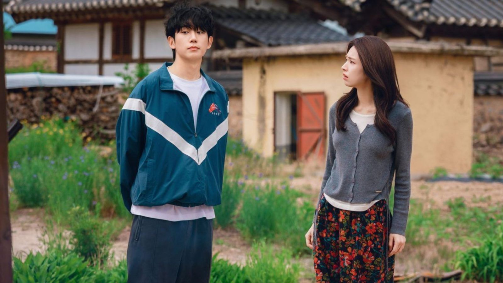 Cena conceitual de dorama coreano com iluminação dramática e luzes de neon em Seul