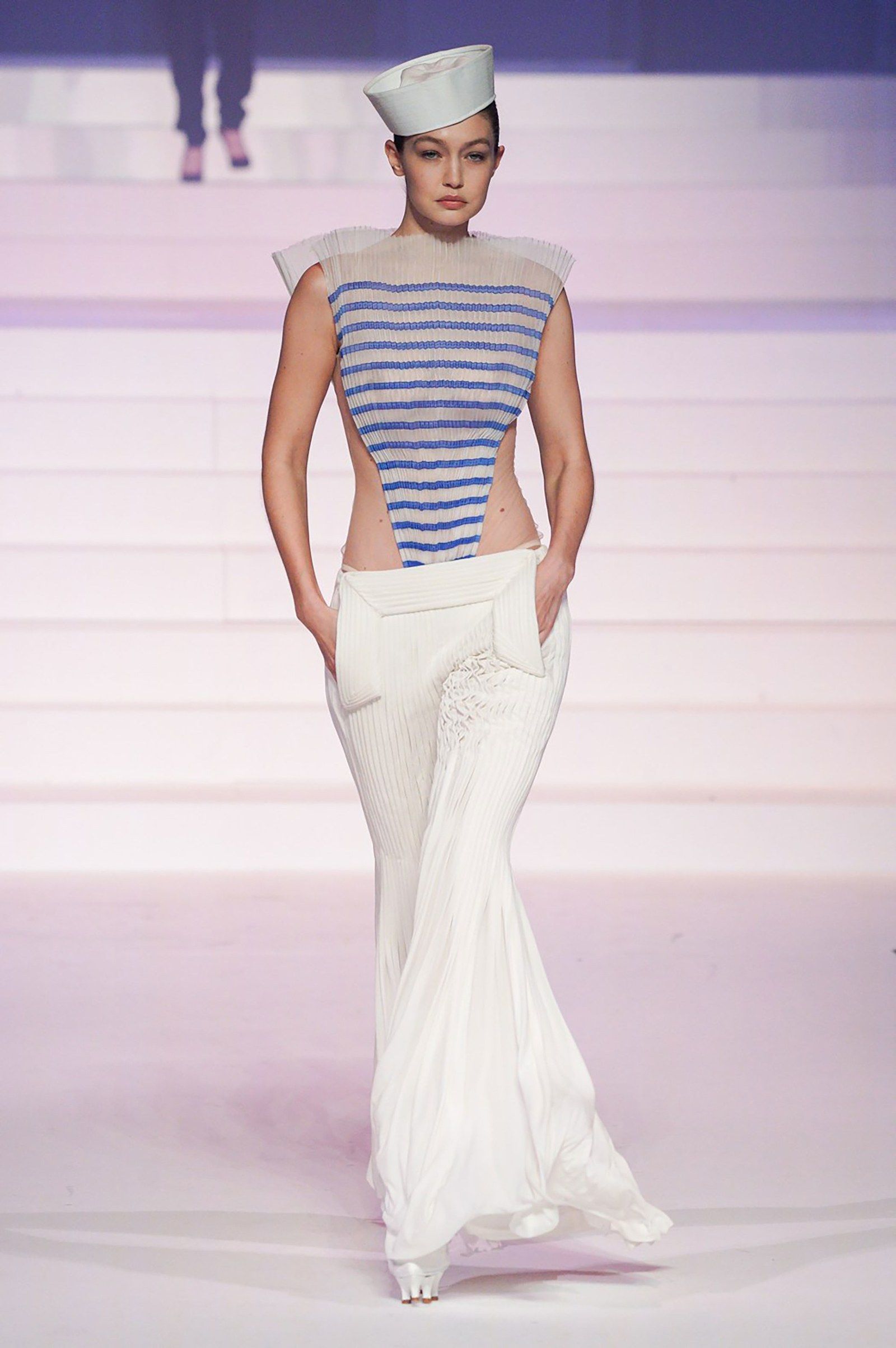 Gigi Hadid at Jean-Paul Gaultier SS20 Haute Couture (Photo credit: Jean-Paul Gaultier)