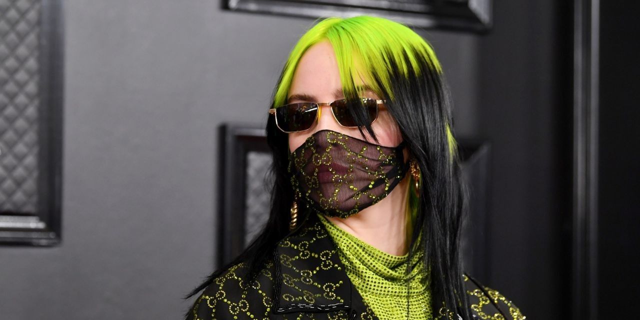 Big Four Winner Billie Eilish Wears Neon Custom Gucci to 2020