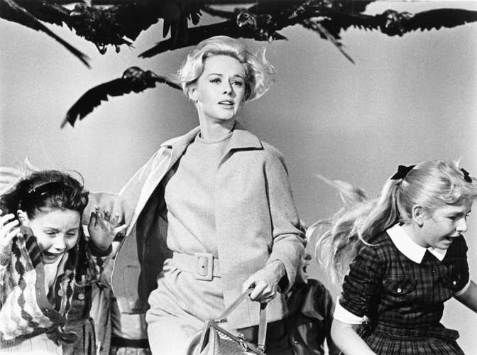 The Birds is one of many Hitchcock films that inspired Alexander McQueen. (Photo credit: Universal Pictures Company, Inc.)