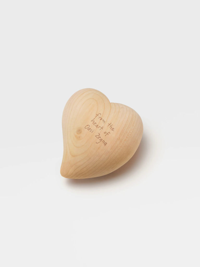 Zegna's wooden heart (S$180). (Photo credit: Ermenegildo Zegna)