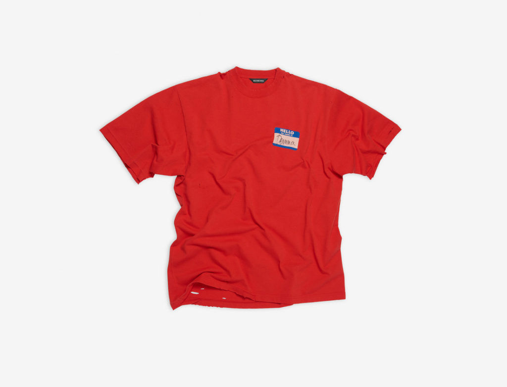 My Name Is Demna T-shirt in red and blue heavy jersey (S$825) (Photo credit: Balenciaga)