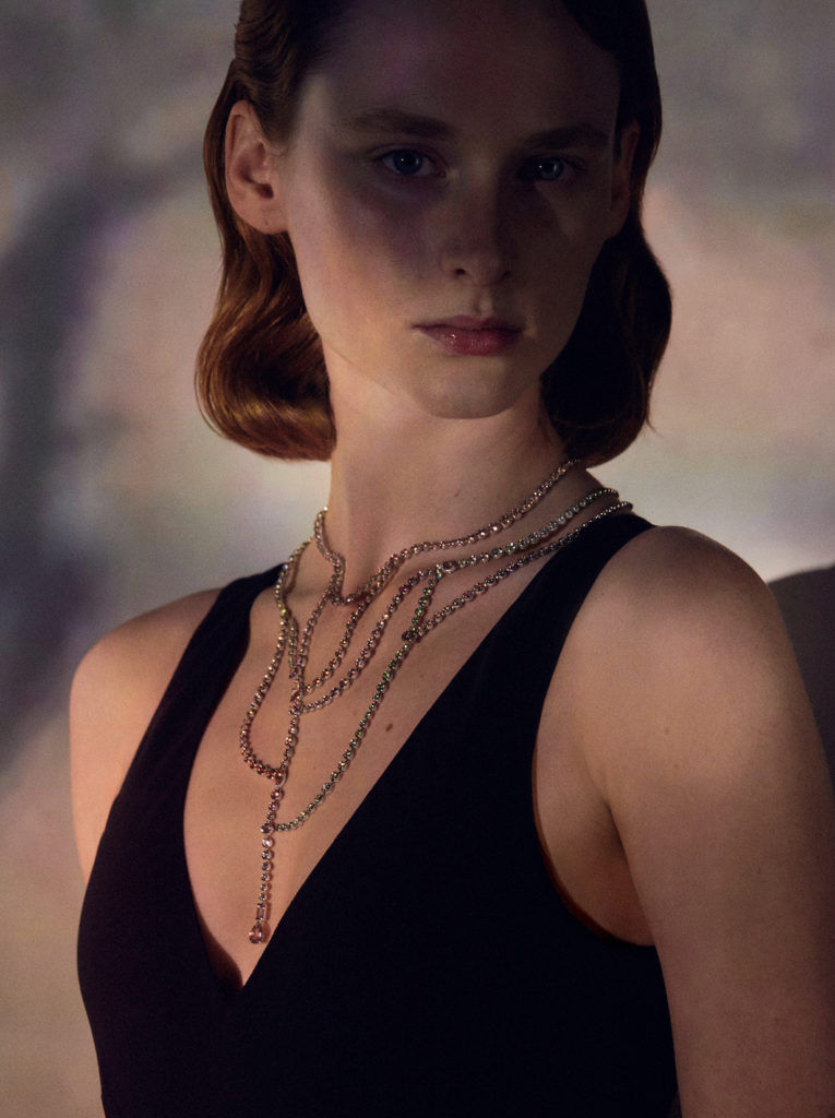 Hermès Réseau Lumière necklace in white gold with sapphires (Photo credit: Hermes)