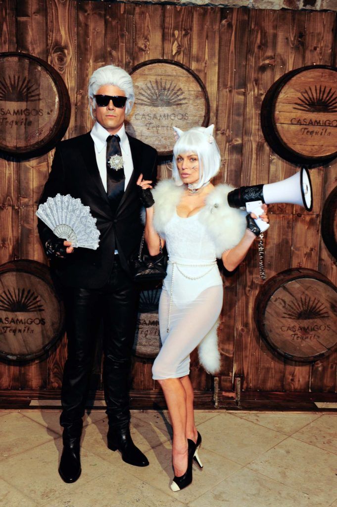 Josh Duhamel and Fergie as Karl Lagerfeld and his cat Choupette (Photo credit: Getty Images)