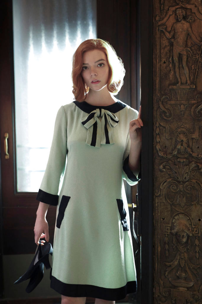 The "Bow dress", inspired by a Pierre Cardin design from the late 1960s. (Photo credit: Charlie Gray, courtesy of Netflix)