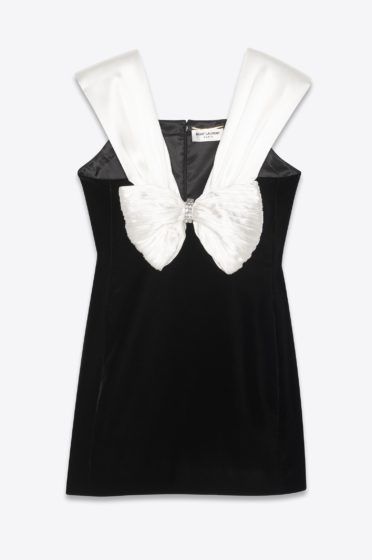Saint Laurent short dress in cupro velvet