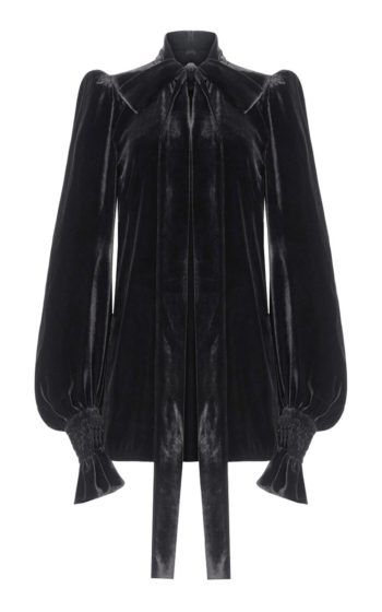 The Vampire's Wife bow-trim cotton velvet gown 