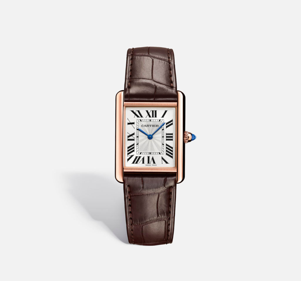 Cartier Tank Louis Rose Gold Mechanical Mens Watch WGTA0011